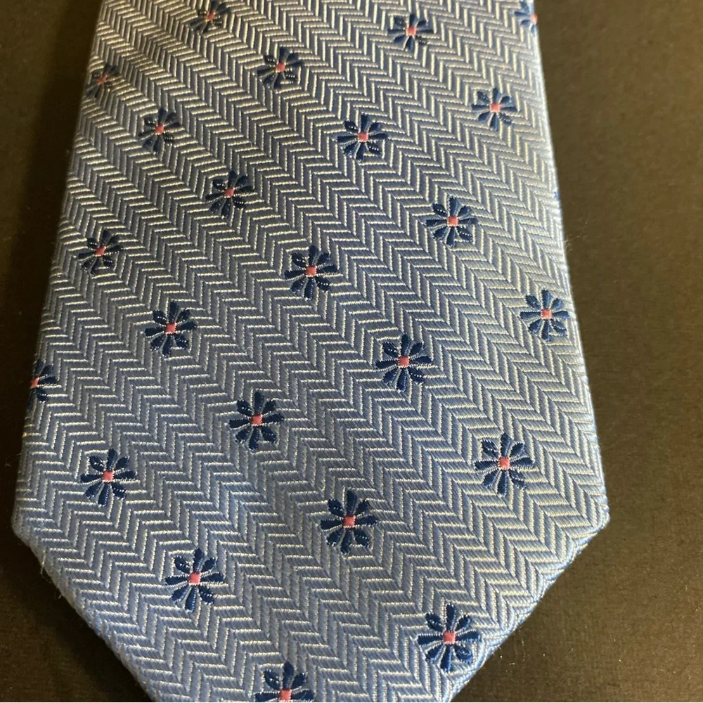 Jos A Bank Blue‎ Neat Heritage Collection Floral Print Neck Tie